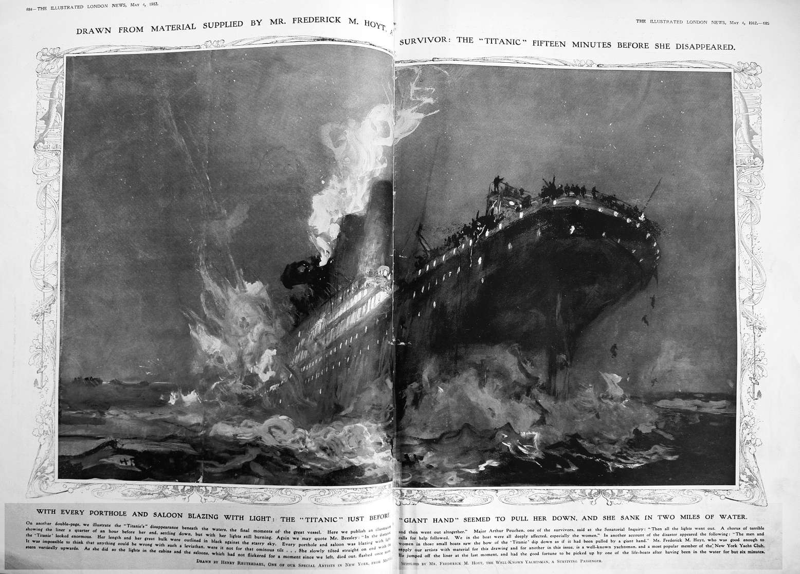 Titanic sinking down